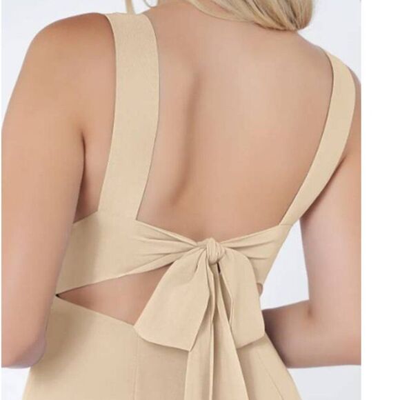 AZAZIE Women's Party Chiffon Princess Maxi Dress Christiana Beige - Picture 6 of 7